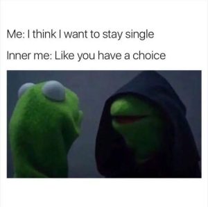 A relatable funny meme about life when you are single