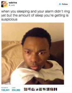 A relatable meme about sleep
